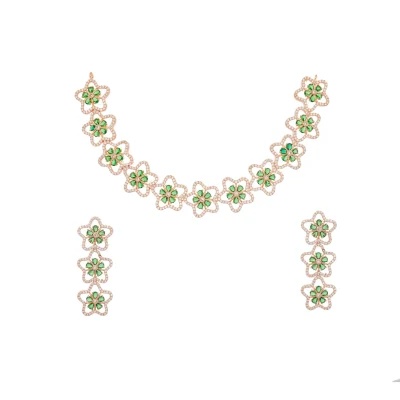 DIAMOND FLOWER SHORT GARLAND NECKLACE