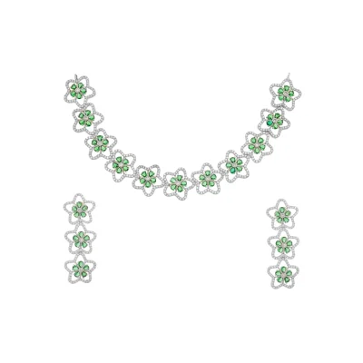 DIAMOND FLOWER SHORT GARLAND NECKLACE